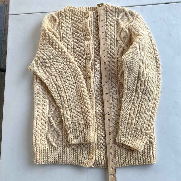 Vintage Irish Aran Cardigan | Kennedy of Ardara | Hand Knit Wool Fisherman - Picture 5 of 15